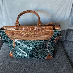 Samantha Brown Travel bag croc embossed expandable tote luggage/Purse